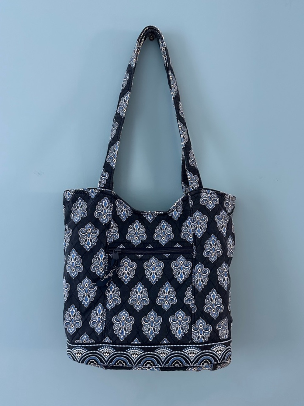 Vera Bradley Quilted Navy Patterned Tote Bag